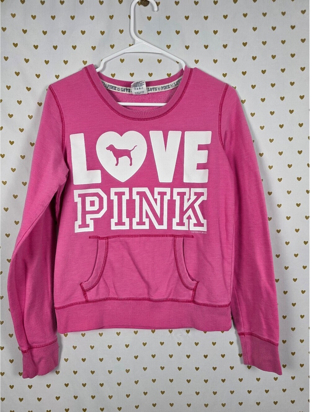 Victorias Secret Pink Vintage LOVE Pullover Sweater Y2k Medium